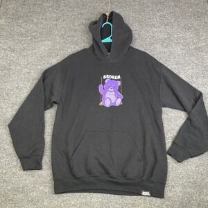 Broken Promises Mens Black Guide to Broken Promises Teddy Bear Hoodie Medium